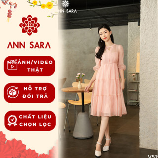 Đầm Nữ Xinh Váy Kiểu Xòe Cổ Tròn Chất Lụa Đẹp Trẻ Trung Sang Trọng ANN SARA V518-V519