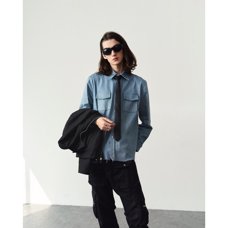 Cà vạt Nam Chất liệu Polysilk Caravat Basic màu Đen