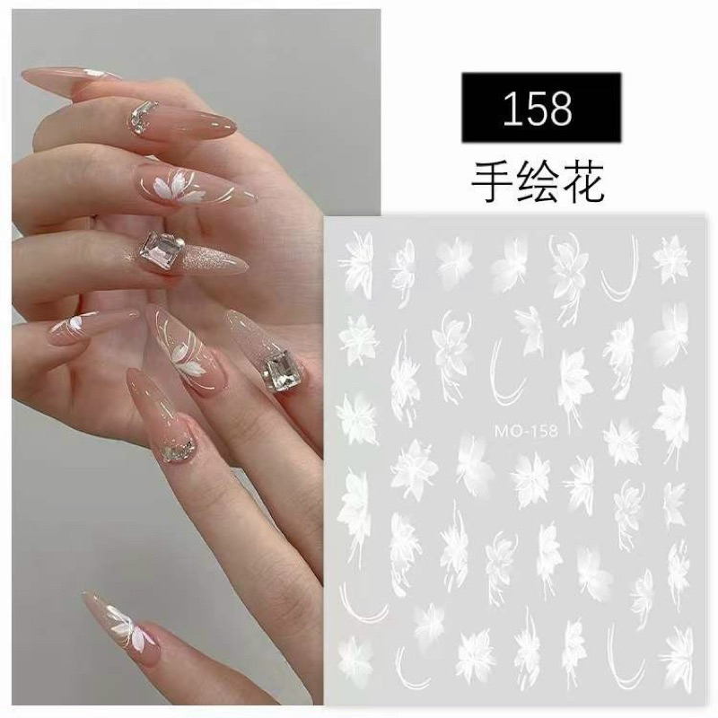 Miếng dán stick lụa MO trang trí móng