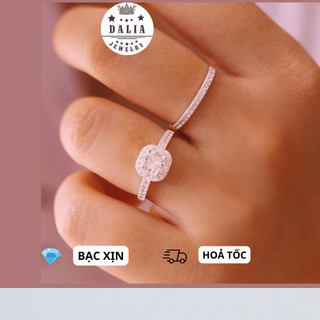Nhẫn bạc nữ nạm đá tràn viền dòng cao cấp DaLiA Jewelry nhẫn bạc nữ cá tính