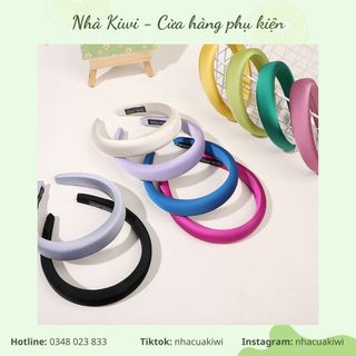 Băng Đô Cài Tóc Vải Lụa Satin nhiều màu