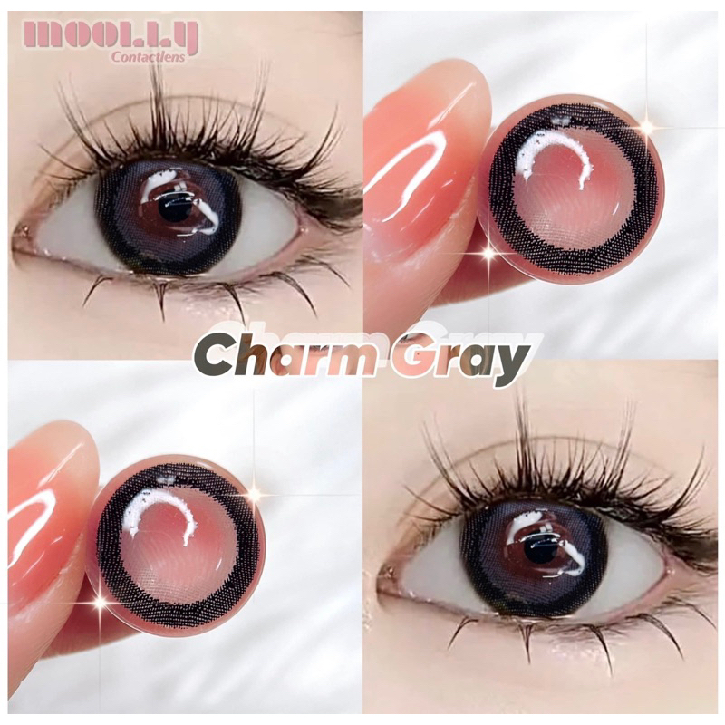 Mẫu Lens Douyin Xám Viền Đen Giãn Tròng Cực Hot