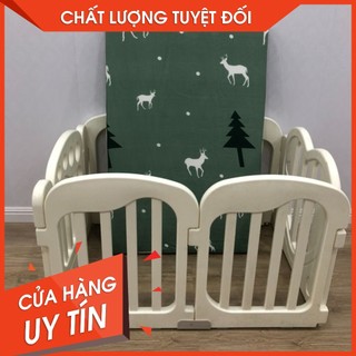 Đệm cũi nôi giường cho bé chất liệu bông ép dày 5cm màu hươu xanh