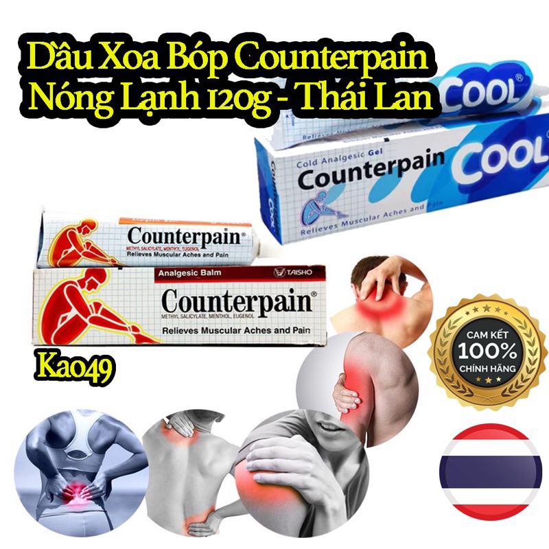 Dầu Xoa Bóp Counterpain Nóng Lạnh 120g [tuýp lớn nhất]