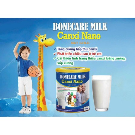 (Lon 900g )Sữa xương khớp BONECARE MILK CANXI NANO MK7 Gold tăng cường dẻo dai cho xương khớp giảm đau nhức xương