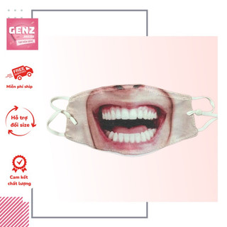  Khẩu Trang Mặt Cười Hài Hước Khẩu Trang Hài Hước in 3D mềm mại thoáng khí. 