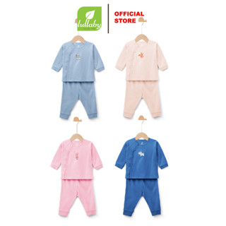 Bộ quần áo dài tay cài lệch sơ sinh cho bé Lullaby NH229V