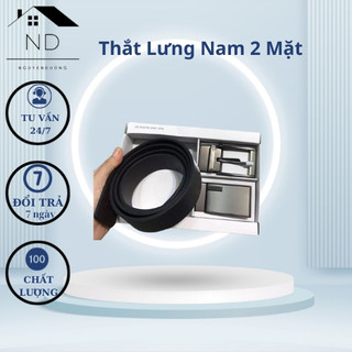 Dây thắt lưng nam kèm 2 mặt - dây nịt, dây da cao cấp - full box khóa lv xoay 360 độ