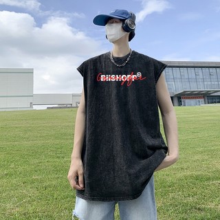 Áo thun ba lỗ loang unisex Local brand- Áo Ba lỗ wash đen Ullzang tay lỡ nam nữ 100% Cotton Bii Shop