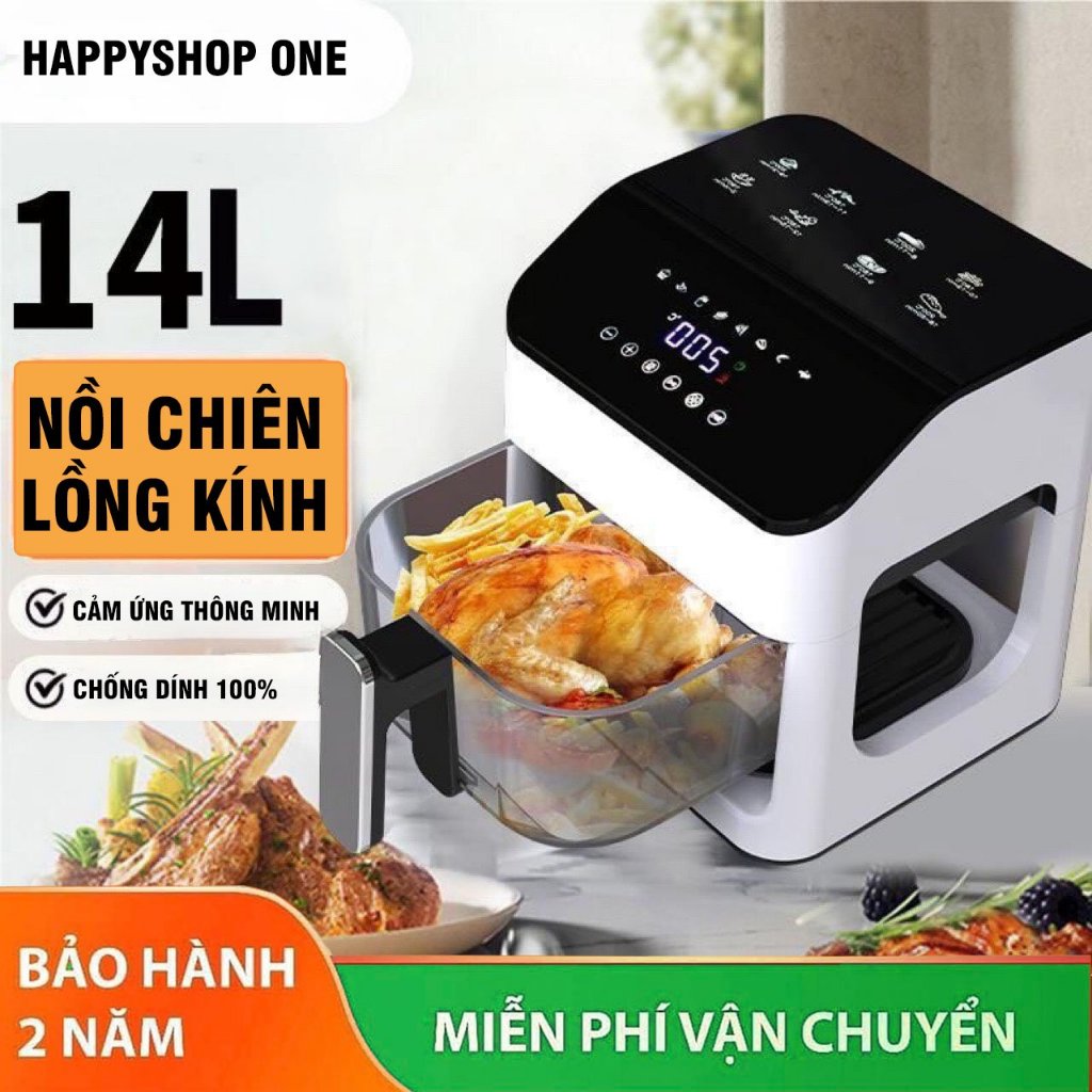 Nồi chiên không dầu SHENHUA 14L lồng kính xuyên thấu, chiên đều 360 độ - BẢO HÀNH 2 NĂM