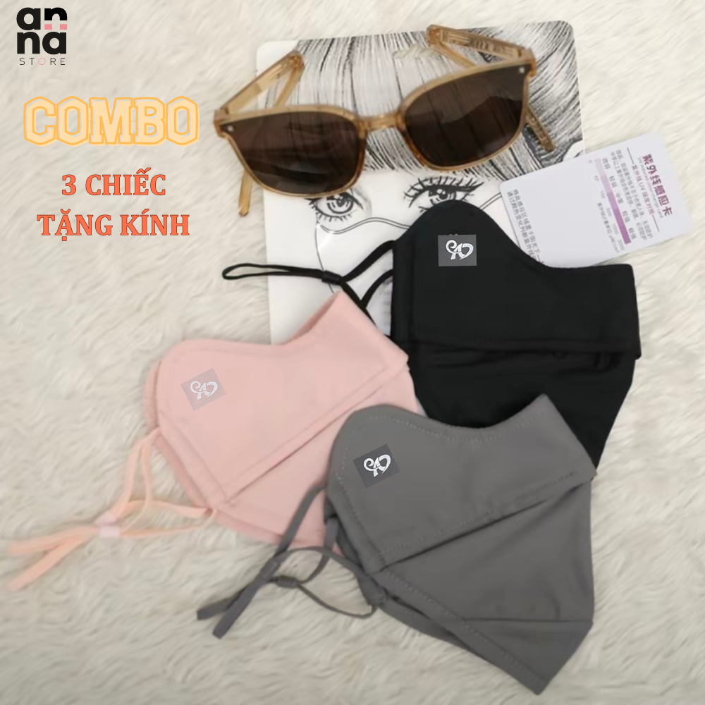 Khẩu Trang Chống Tia UV Chính Hãng (Combo3 chiếc Tặng Kính Gấp Gọn), Khẩu Trang Chống Tia UV Phiên Bản Mùa Hè