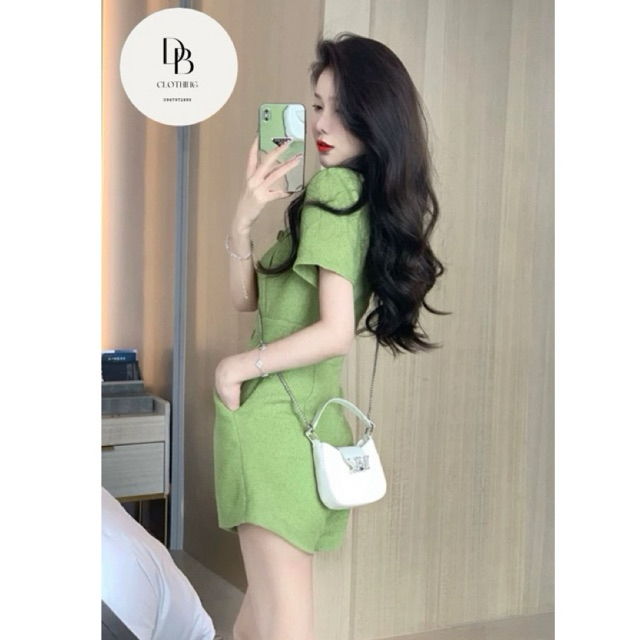 Bộ Jumpsuit cổ sơ mi liền quần gập gấu cực xinh 4 màu