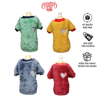 Quin pet Áo lông 2 mặt cho thú cưng, áo lông cho chó mèo