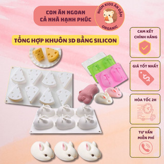 Khuôn Silicon 3D Hình thỏ, Hình heo, Hình Phô Mai Làm Bánh, Làm Thạch, Pudding