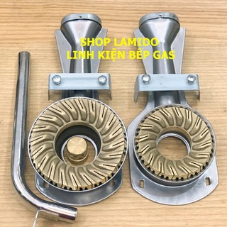 Combo 2 điếu inox bếp gas l họng đầu đốt mâm chia lửa xoáy l đầu hâm thay bếp gas rinnai rv-375 / rv-7double glass..