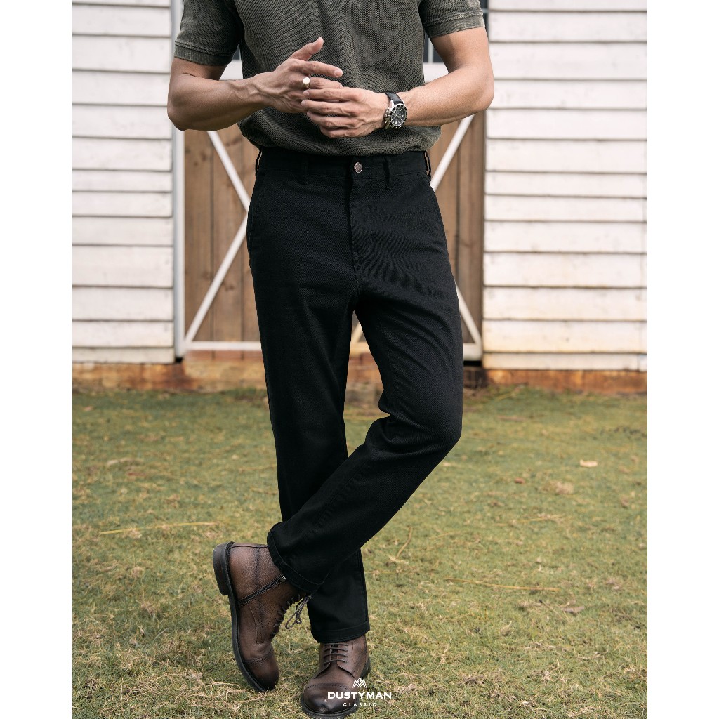 Quần Kaki Elegant ống suông cổ điển - DUSTYMAN