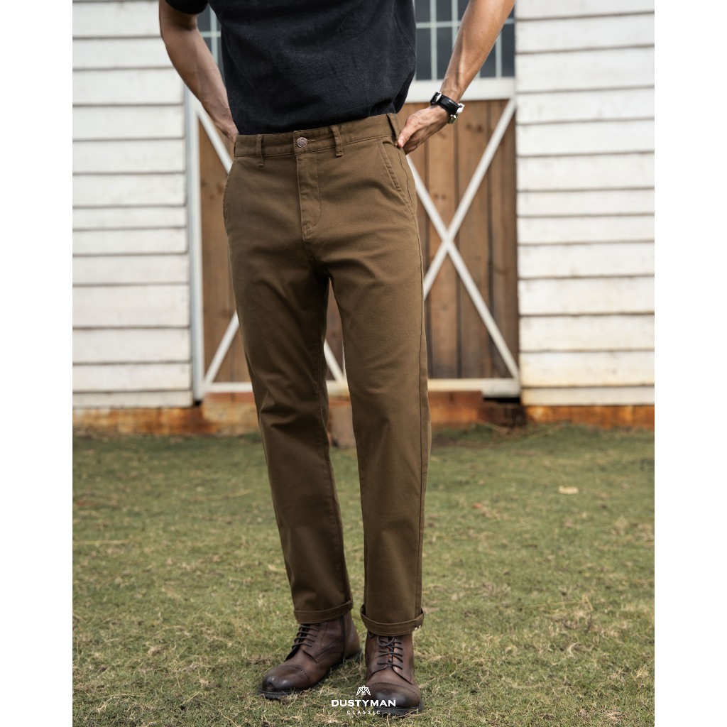 Quần Kaki Elegant ống suông cổ điển - DUSTYMAN