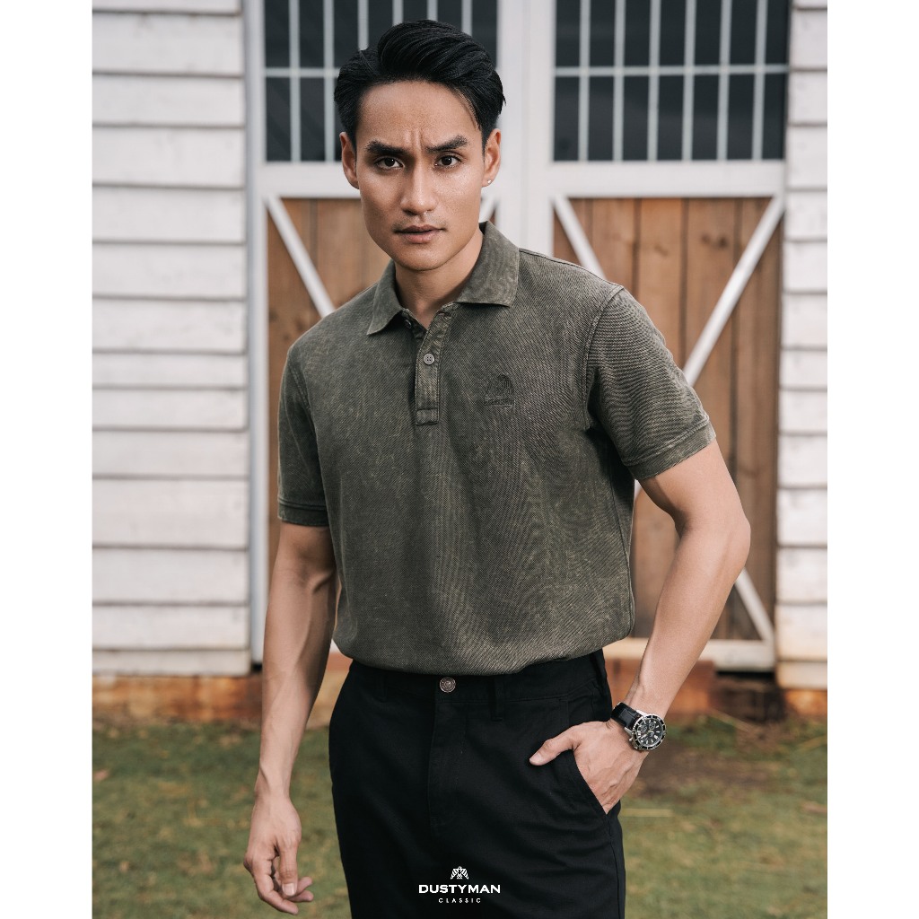 Áo Polo Nam Wash Classic Thoáng Mát DUSTYMAN - Vải cá sấu - Form Slim Fit - Retro