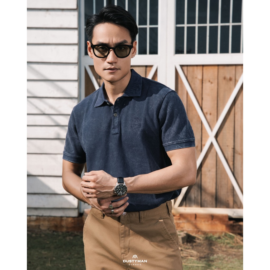 Áo Polo Nam Wash Classic Thoáng Mát DUSTYMAN - Vải cá sấu - Form Slim Fit - Retro