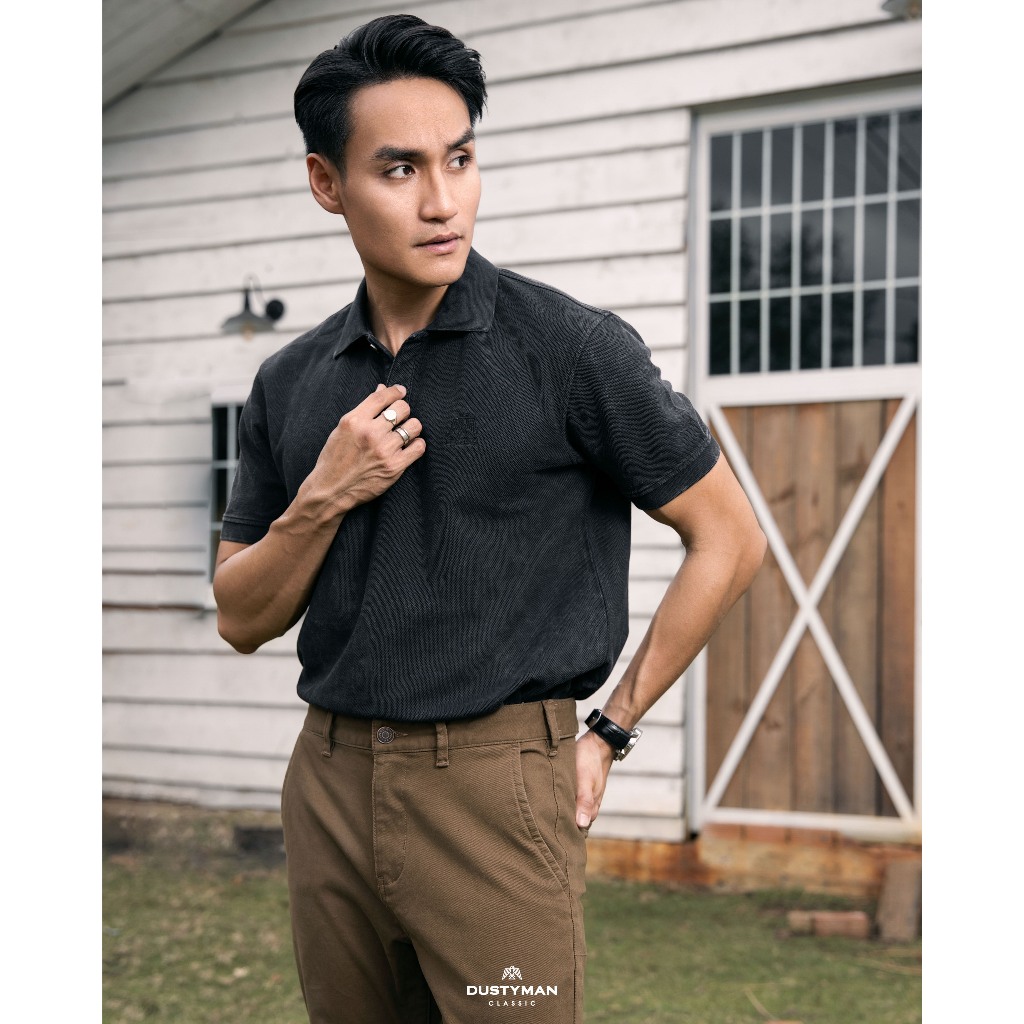 Áo Polo Nam Wash Classic Thoáng Mát DUSTYMAN - Vải cá sấu - Form Slim Fit - Retro