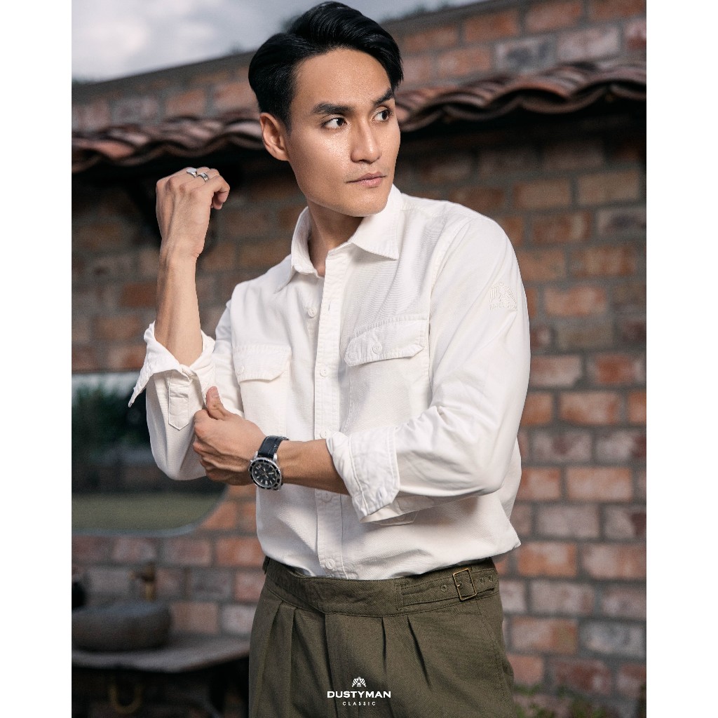Sơ Mi Nam Cổ Điển Chất Vải Kaki DUSTYMAN - Form Regular Fit - Aspen