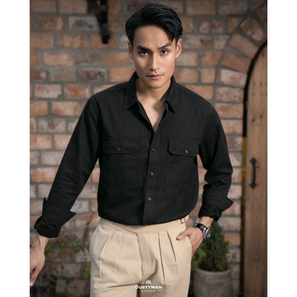 Sơ Mi Nam Cổ Điển Chất Vải Kaki DUSTYMAN - Form Regular Fit - Aspen