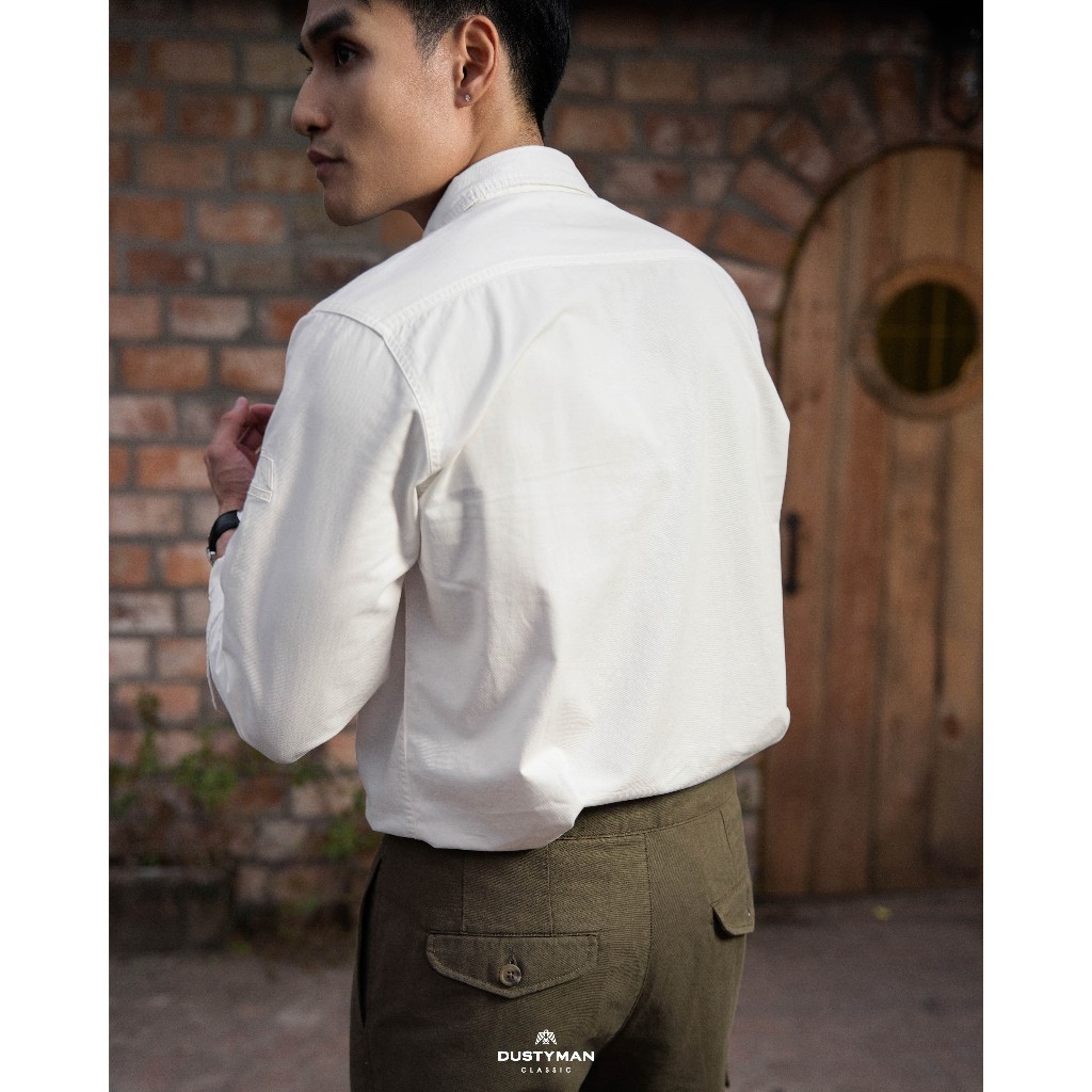 Sơ Mi Nam Cổ Điển Chất Vải Kaki DUSTYMAN - Form Regular Fit - Aspen