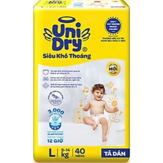 Combo 2 gói tã dán unidry s54/m46/l40/xl38 Tặng 1 đôi yếm ăn dặm cho bé