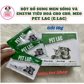 Men Tiêu Hoá PET LAC Cho Chó Mèo gói 10g - Bột bổ sung men sống và enzym tiêu hoá hàm lượng cao