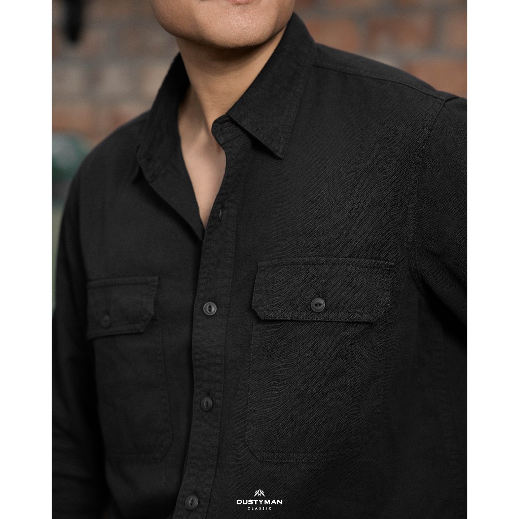 Sơ Mi Nam Cổ Điển Chất Vải Kaki DUSTYMAN - Form Regular Fit - Aspen