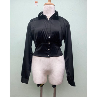 Áo kiểu sơ mi  croptop