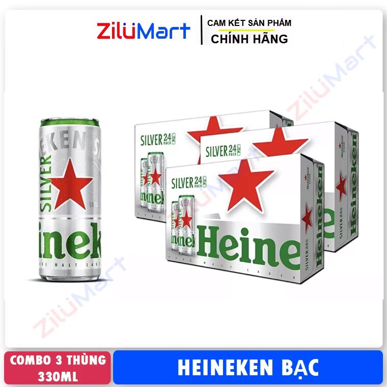 Bia Heineken bạc (combo 3 thùng) loại 330ml