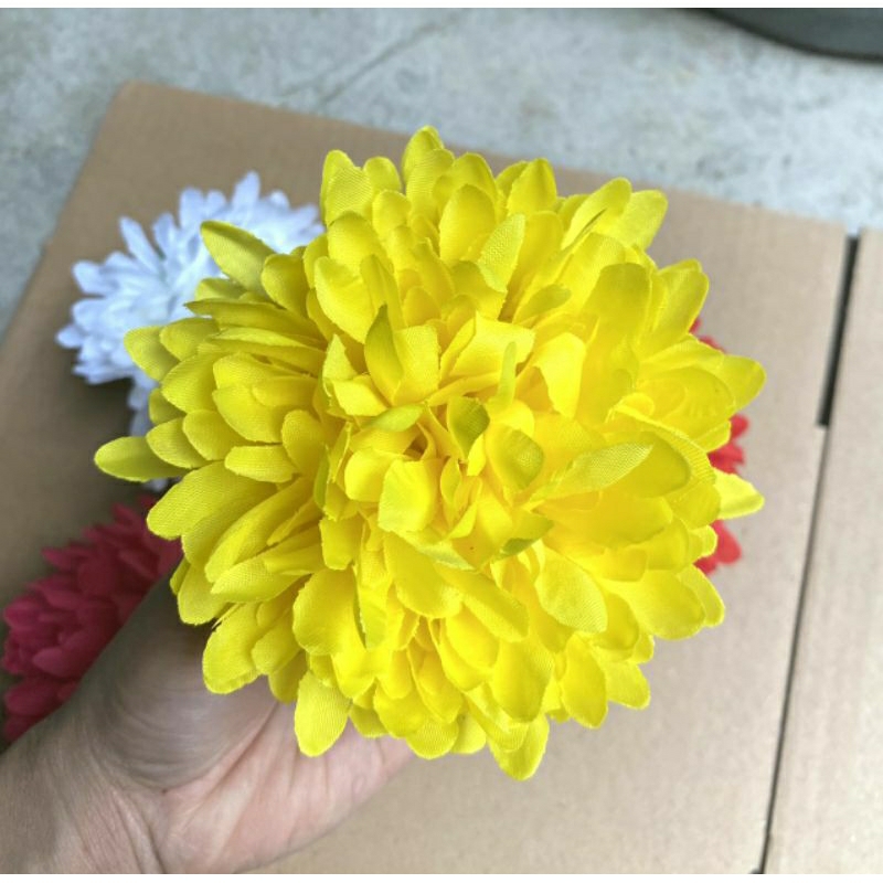 Đầu bông cúc vạn thọ size 10cm trang trí hoa giả