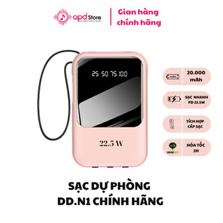 Sạc Dự Phòng  APD STORE,Chính hãng APD STORE, Dung Lượng 20000 mAh, Tích Hợp Dây Sạc,Bảo hành 6 Tháng