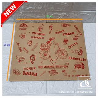 Giấy gói bánh mì tam giác, giấy gói hamburger 1KG (giá 210đ/tờ) giấy gói bánh mì và các loại bánh giá rẻ