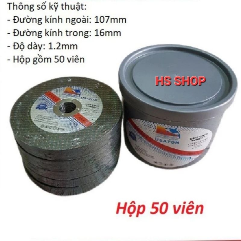 Đá Cắt Sắt, Đá Cắt inox Cá Heo 100mm  Uston màu xanh ( HỘP 50 VIÊN)