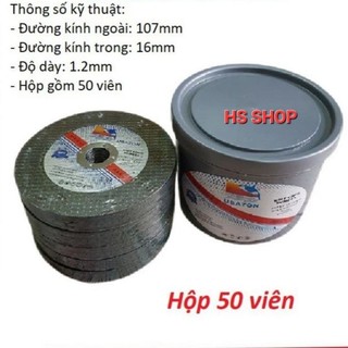 Đá cắt sắt, đá cắt inox cá heo 100mm uston màu xanh