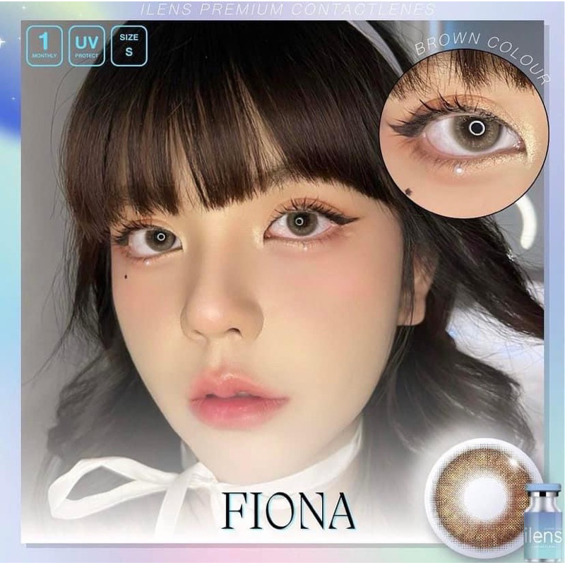 Lens nâu giãn tròng tự nhiên kèm khay đơn