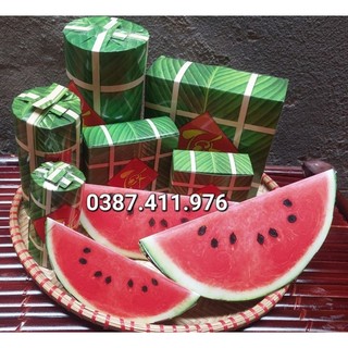 Set mô hình Bánh chưng, bánh tét giả trang trí tết.