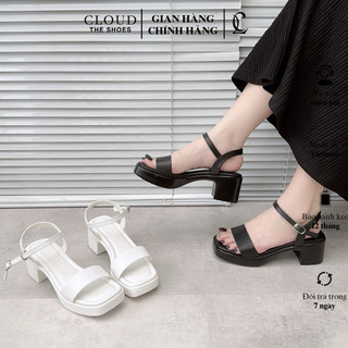 Giày cao gót sandal CL quai ngang đế bánh mì 6cm