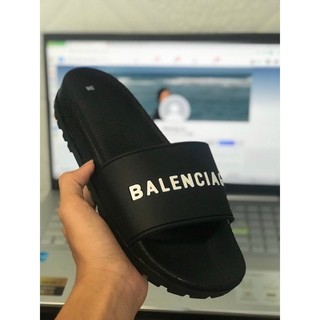 Dép nam quai ngang Balen đế cao su đúc bền chống trơn trượt màu đen cao 3cm