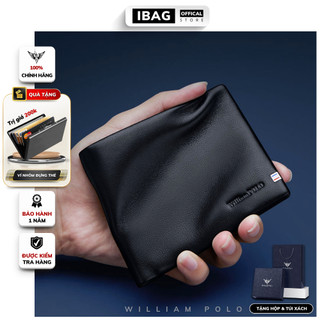Ví Da Nam Cao Cấp Bóp Nam Da Bò Thật Chính Hãng Williampolo Ví da nam dáng đứng đựng tiền và thẻ mini nhỏ gọn- 𝑰𝑩𝑨𝑮