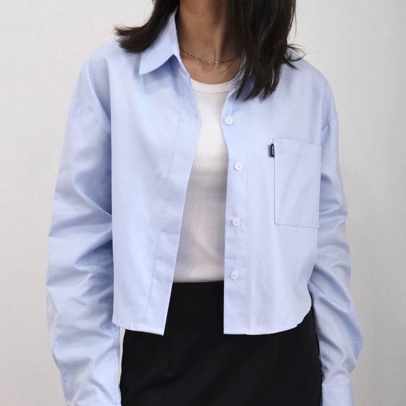 Áo Sơ Mi Crop xanh  Délice