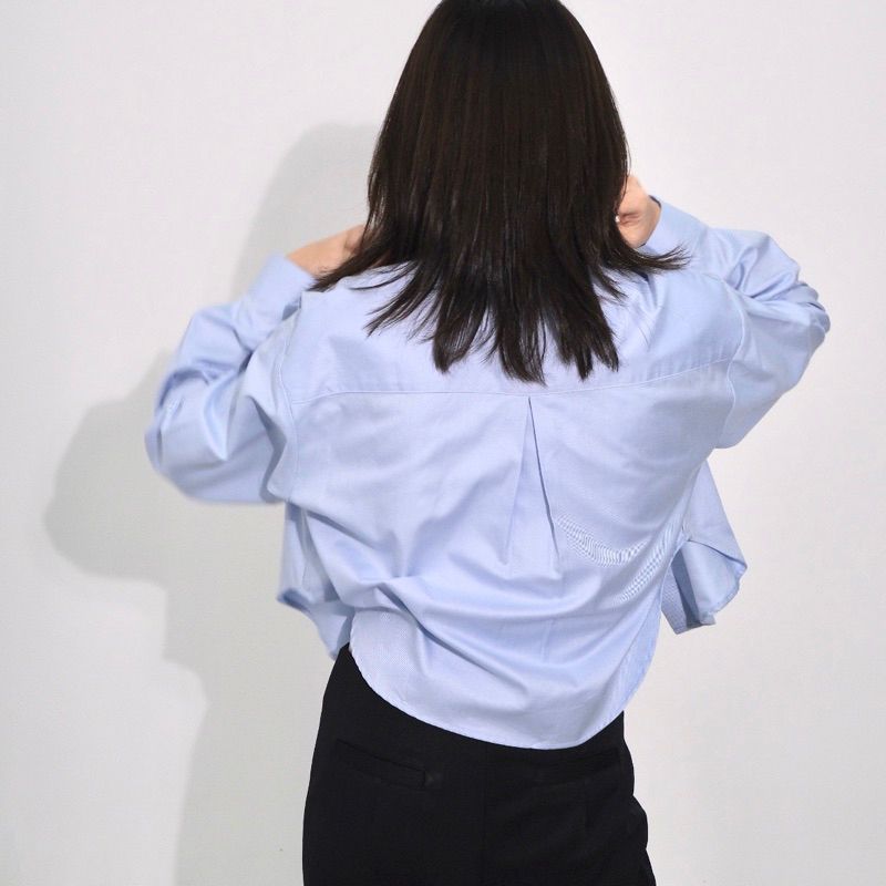 Áo Sơ Mi Crop xanh  Délice