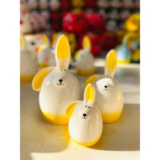 Thỏ sứ tiết kiệm ống heo đất tiết kiệm thỏ sứ nhiều màu bát tràng 3 size ngộ nghĩnh gốm sứ cao cấp bát tràng