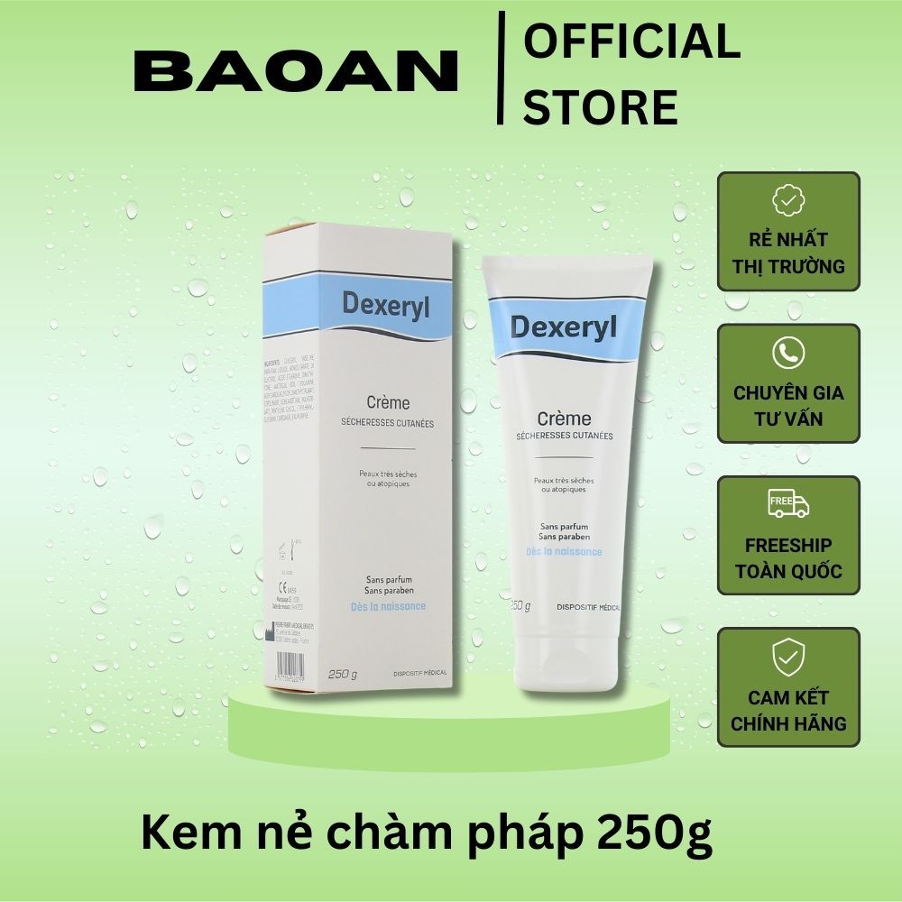Kem Dưỡng Da Chống Nẻ Pháp Dexeryl Crème 250g Chính Hãng - Nẻ Chàm Glycerol Vaseline Paraffine Creme