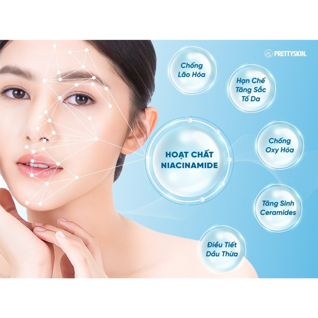 Tinh chất Pretty Skin B5 Hydra Max Serum Repairing & Whitening 50ml Dưỡng Trắng Và Phục Hồi Da An Toàn