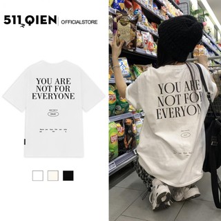 Áo thun tay lỡ, Áo phông Unisex nam nữ in chữ YOU ARE NOT Cotton 2 chiều oversize form rộng