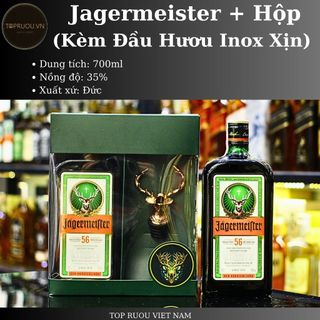 [CHÍNH HÃNG 100%] JAGERMEISTER + VÒI RÓT ĐẦU HƯƠU INOX XỊN + HỘP - hàng thật - giao nhanh