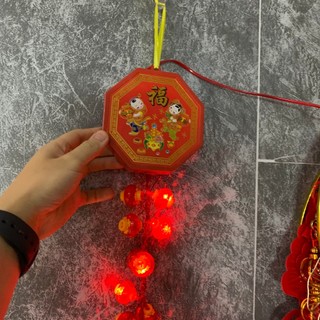 Dây PHÁO đèn LED hình đèn lồng chớp có hệ thống ÂM THANH tiếng nổ như thật trang trí Tết